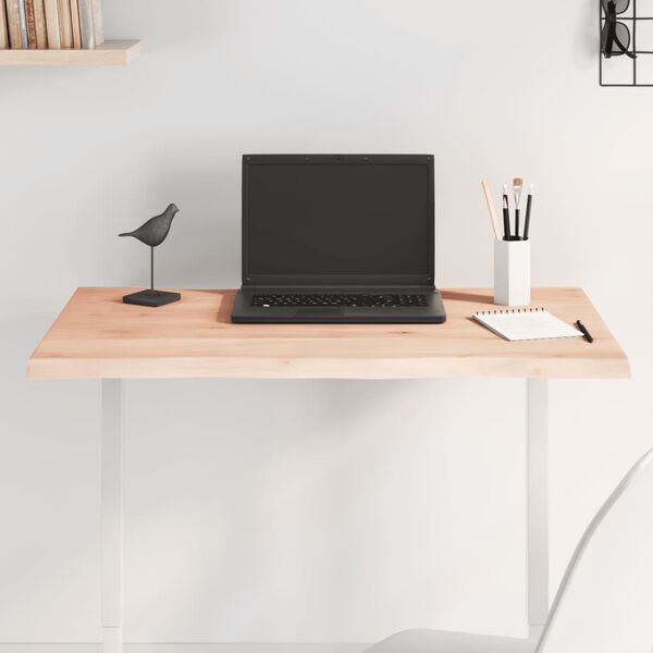 vidaXL Tafelblad natuurlijke rand 80x60x2 cm massief eikenhout