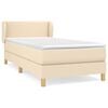 vidaXL Boxspring met matras stof cr&egrave;mekleurig 90x200 cm