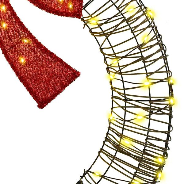 vidaXL Krans met 80 LED Warmwit 90 cm Rattan