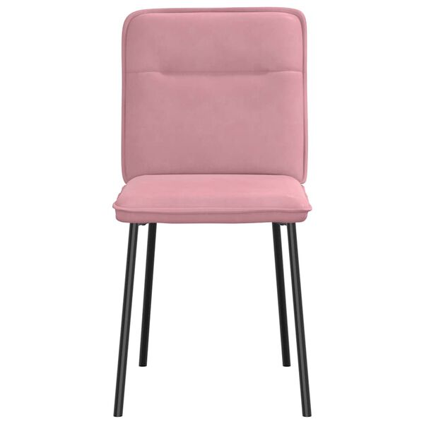 vidaXL Eetkamerstoelen 6 st fluweel roze