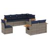 vidaXL 8-delige Loungeset met kussens poly rattan grijs