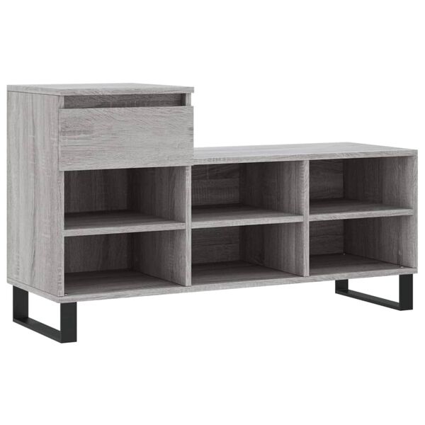 vidaXL Schoenenkast 102x36x60 cm bewerkt hout sonoma grijs
