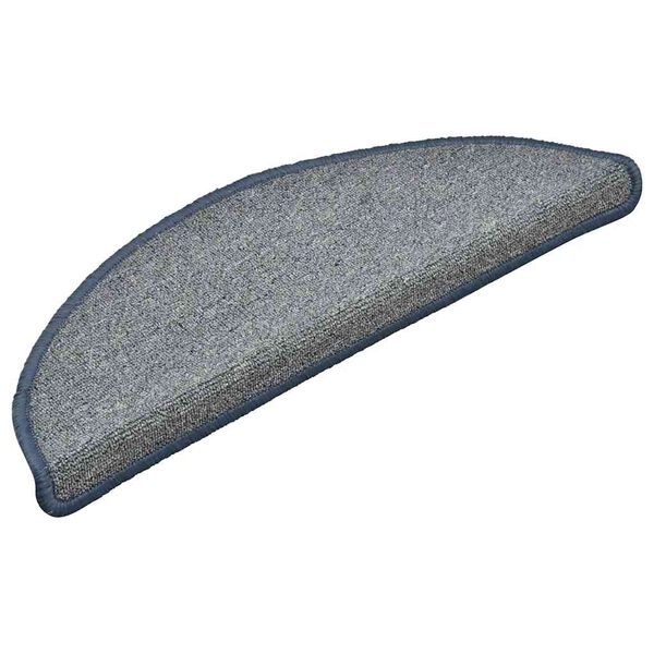vidaXL Trapmatten 30 st 56x17x3 cm lichtgrijs en blauw halfrond