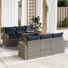 vidaXL 7-delige Loungeset met kussens poly rattan acacia grijs