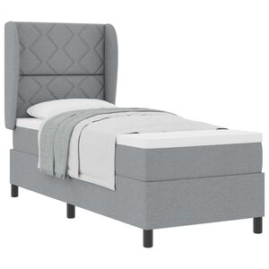 vidaXL Boxspring bed met hoofdeinde Lichtgrijs 80 x 200 cm Stof