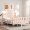 vidaXL Bedframe met hoofdbord massief hout
