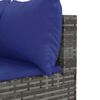 vidaXL 9-delige Loungeset met kussens poly rattan grijs