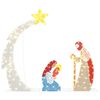 vidaXL Kerststal Scene LED's Warmwit 149 x 32 x 127,5 cm Polyester