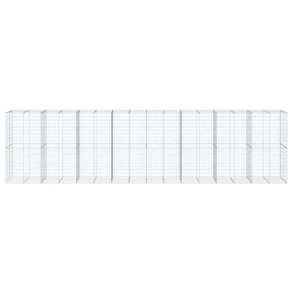 vidaXL Schanskorf 800x100x200 cm gegalvaniseerd ijzer zilverkleurig