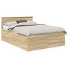 vidaXL Bedframe met hoofdeinde Sonoma Eiken 150 x 200 cm Bewerkt hout