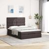 vidaXL Ottoman bed met matras 140x200cm stof donkerbruin