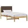 vidaXL Bedframe met gestoffeerd hoofdbord Whitewash en taupe