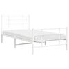 vidaXL Bedframe met hoofd- en voeteneinde metaal wit 107x203 cm