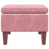 vidaXL Kruk met houten poten fluweel roze