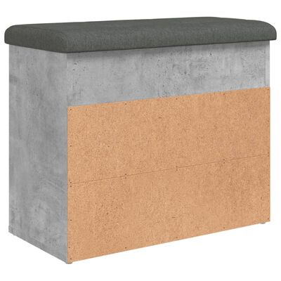 vidaXL Schoenenbankje 62x32x50 cm bewerkt hout betongrijs