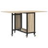 vidaXL Opvouwbare eettafel met wielen 130 x 80 x 76,5 cm staal PB