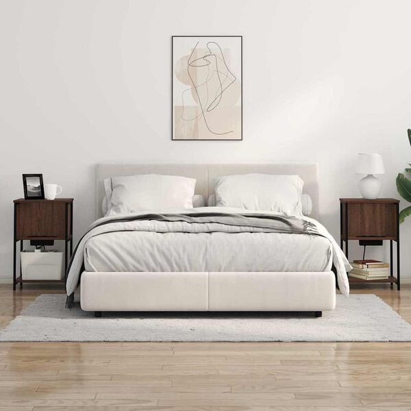 vidaXL Nachtkastje Bruin Eiken 38 x 31 x 61 cm Bewerkt hout