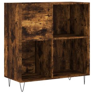 vidaXL Platenkast 84,5x38x89 cm bewerkt hout gerookt eikenkleurig