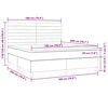 vidaXL Boxspring met matras en LED stof donkerbruin 180x200 cm