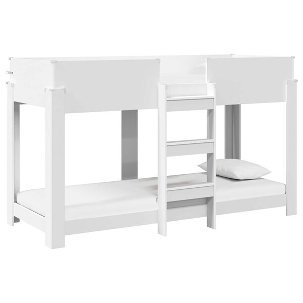 vidaXL Bunk Bed voor Kinderen met matras Wit 75 x 190 cm Bewerkt hout