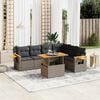 vidaXL 7-delige Loungeset met kussens poly rattan grijs