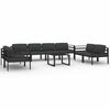 vidaXL 9-delige Loungeset met kussens aluminium antracietkleurig