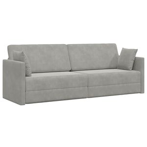 vidaXL Vloerslaapbank Lichtgrijs 213 x 70 x 77 cm Fluweel