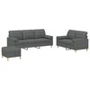 vidaXL 3-delige Loungeset met kussens stof donkergrijs