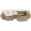 vidaXL 7-delige Loungeset met kussens poly rattan beige