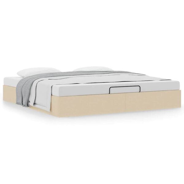 vidaXL Bedframe zonder matras 180x200 cm stof cr&egrave;mekleurig