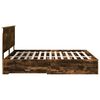 vidaXL Bedframe met hoofdeinde Gerookt eiken 180 x 200 cm Bewerkt hout
