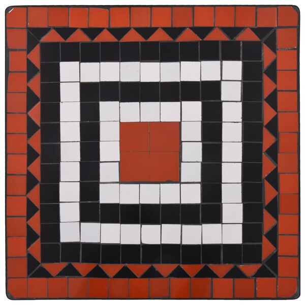 vidaXL 3-delige Bistroset moza&iuml;ek keramische tegel terracotta en wit