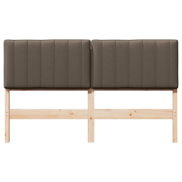 vidaXL Gestoffeerd hoofdbord Bruin en Taupe 160 cm Massief grenenhout