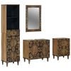 vidaXL Badkamermeubelset met lade 4 pcs Bruin Massief Mango Hout
