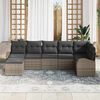 vidaXL Tuin Sofa Set met kussen 7 pcs Grijs Poly riet