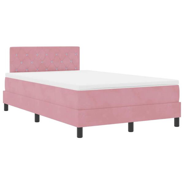 vidaXL Boxspringbed met matras Roze 120 x 200 cm Fluweel
