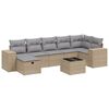 vidaXL 8-delige Loungeset met kussens poly rattan gemengd beige