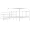 vidaXL Bedframe met hoofd- en voeteneinde metaal wit 193x203 cm
