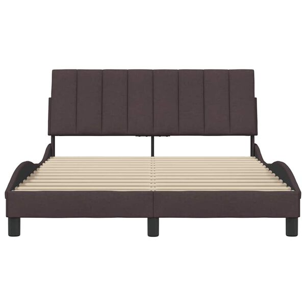 vidaXL Bedframe zonder matras "Hanko" stof donkerbruin 140x200 cm