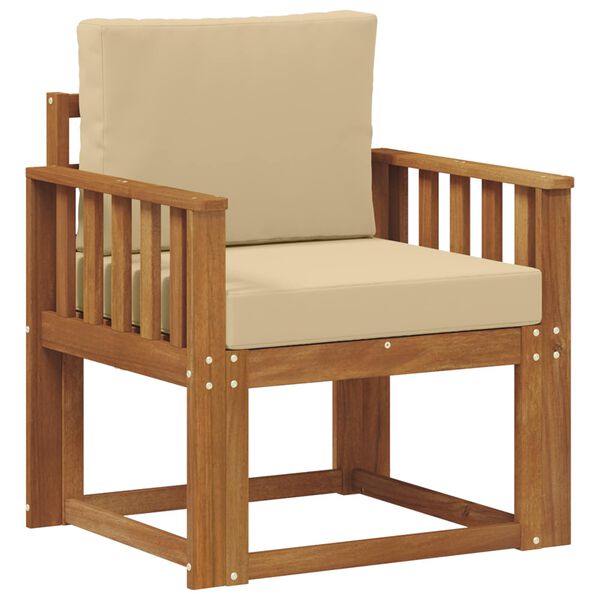 vidaXL Tuinbank Massief Acaciahout en Polyester Naturel