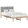 vidaXL Bedframe Bruin en lichtgrijs 120 x 190 cm Massief grenenhout