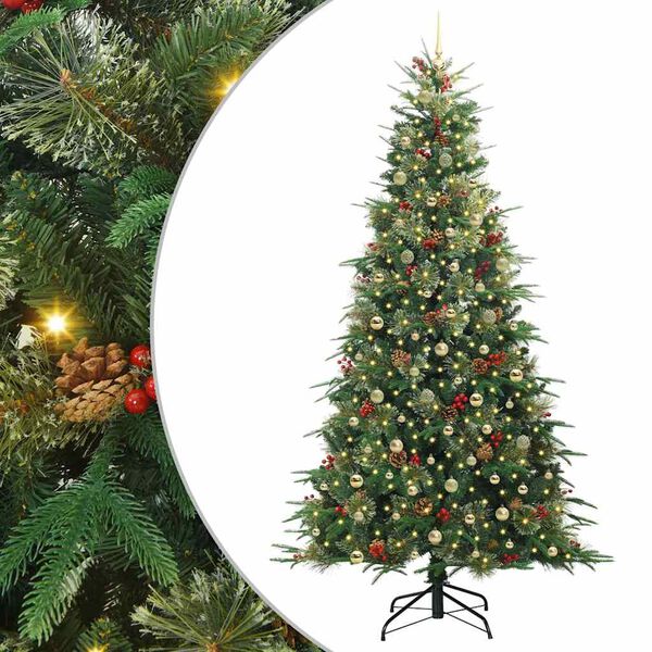 vidaXL Kunstmatige Inklapbare Kerstboom Groen 240 cm PE en PVC