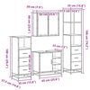 vidaXL 4-delige Badkamermeubelset bewerkt hout sonoma eikenkleurig
