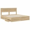 vidaXL Bedframe met lade Sonoma Eiken 180 x 200 cm Ingenieurshout