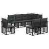 vidaXL Buiten bankenset 8 st Zwart en Donkergrijs Polyester