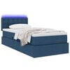 vidaXL Opbergbed met LED met matras met LED Blauw 100 x 200 cm Stof