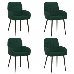 vidaXL Eettafelstoelen 4 st fluweel Donkergroen 57 x 50 x 85 cm