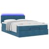 vidaXL Ottoman bed met matras en LED's 140x190cm fluweel donkerblauw