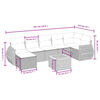 vidaXL 8-delige Loungeset met kussens poly rattan beige