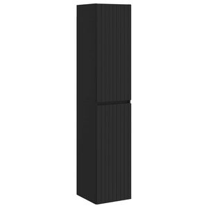 vidaXL Wand Gemonteerde Badkamerkast Zwart 33 x 34,5 x 160 cm